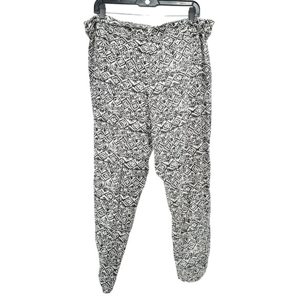 Lauren Ralph Lauren Pants Womens Size 18 Black White Geometric Viscose Relaxed - Picture 10 of 10